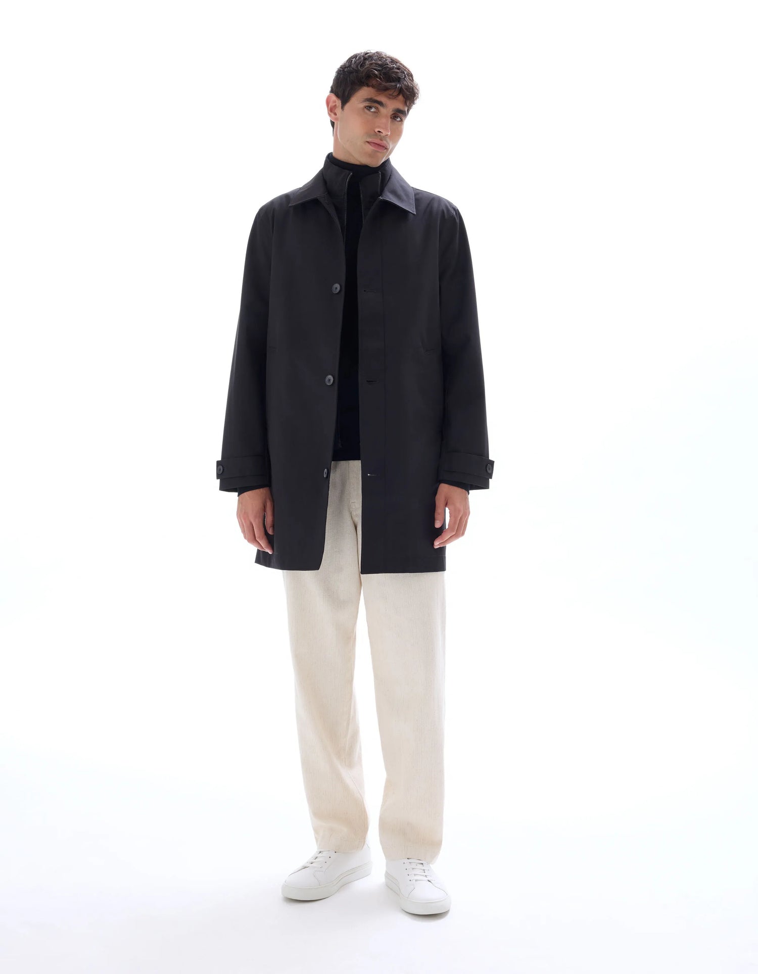 Celio_Black_Trench Coat with Removable Lining_JUCARCOAT1_BLACK_02