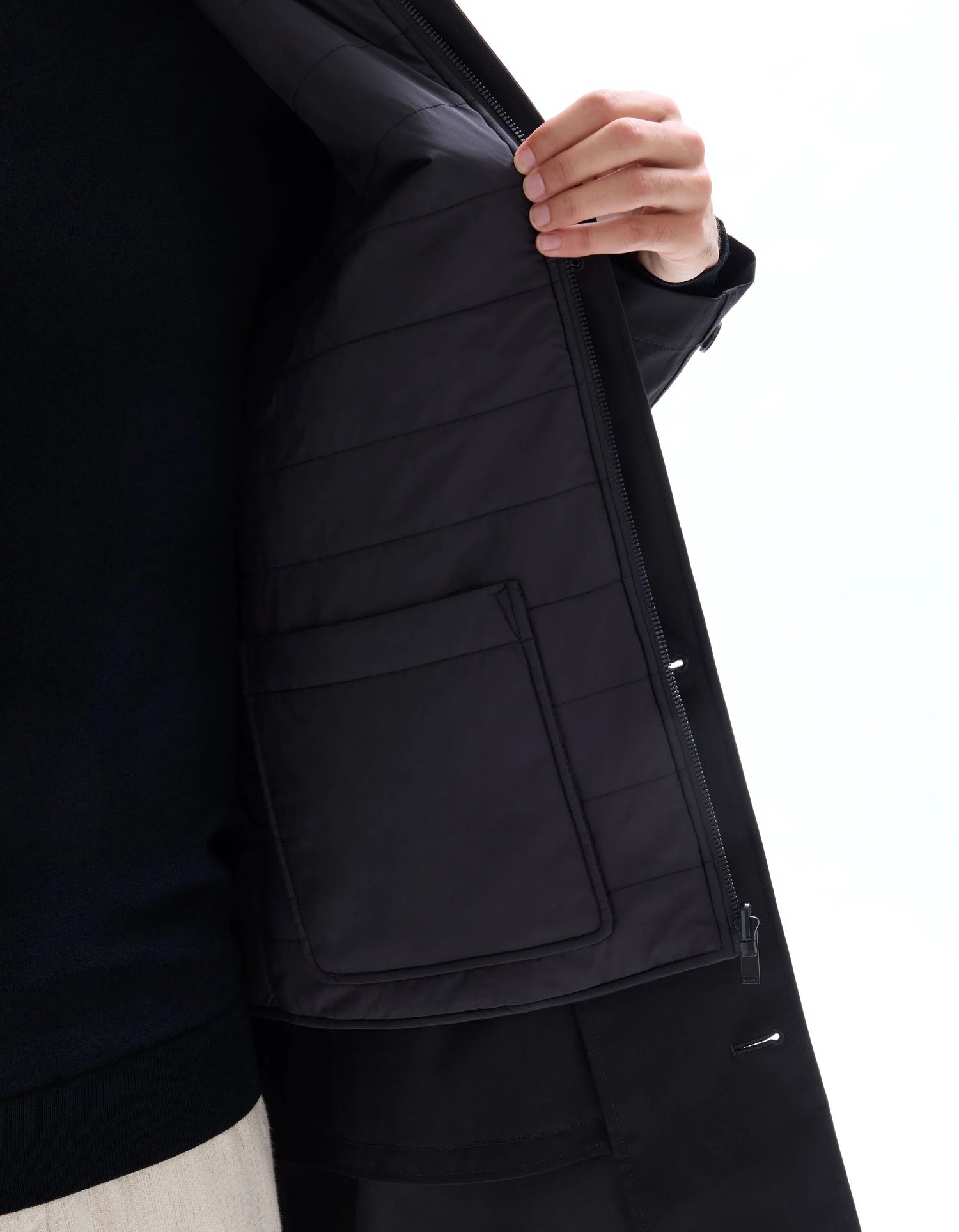 Celio_Black_Trench Coat with Removable Lining_JUCARCOAT1_BLACK_04