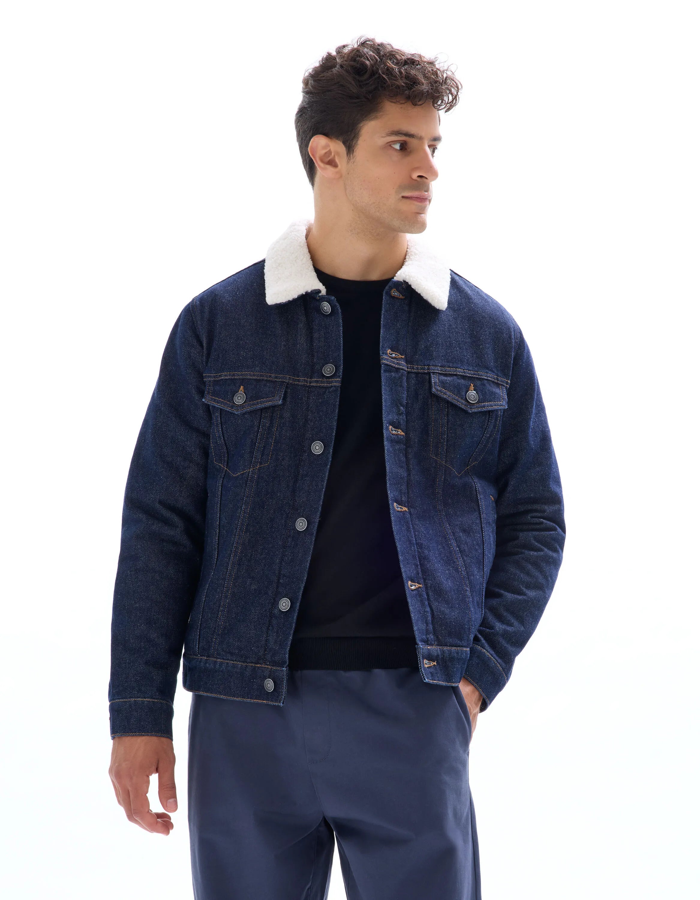 Celio_Brut_Sherpa-Lined Denim Jacket_JUDENSHERP_BRUT_01