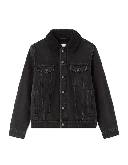 Celio_Faded Black_Sherpa-Lined Denim Jacket_JUDENSHERP_FADED BLACK_06