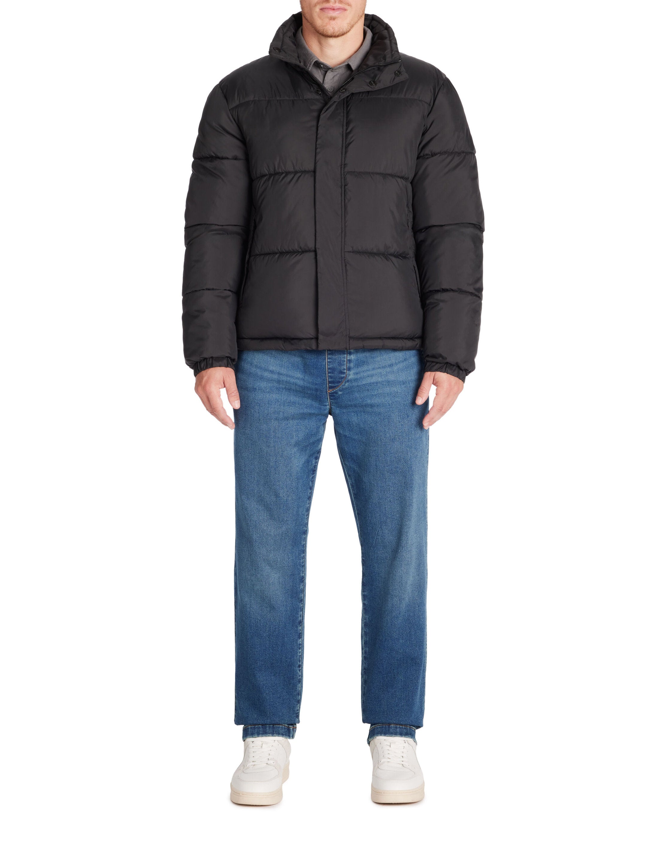 Celio_Black Warm Down Jacket with Stand-Up Collar_JUPARIGI_BLACK_02