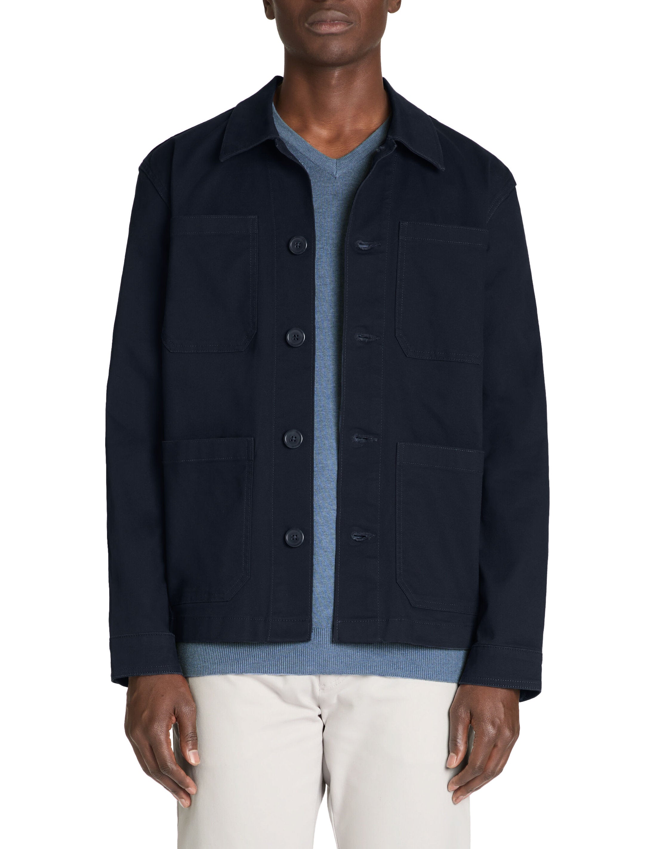 Shirt Collar Jacket - Navy_02