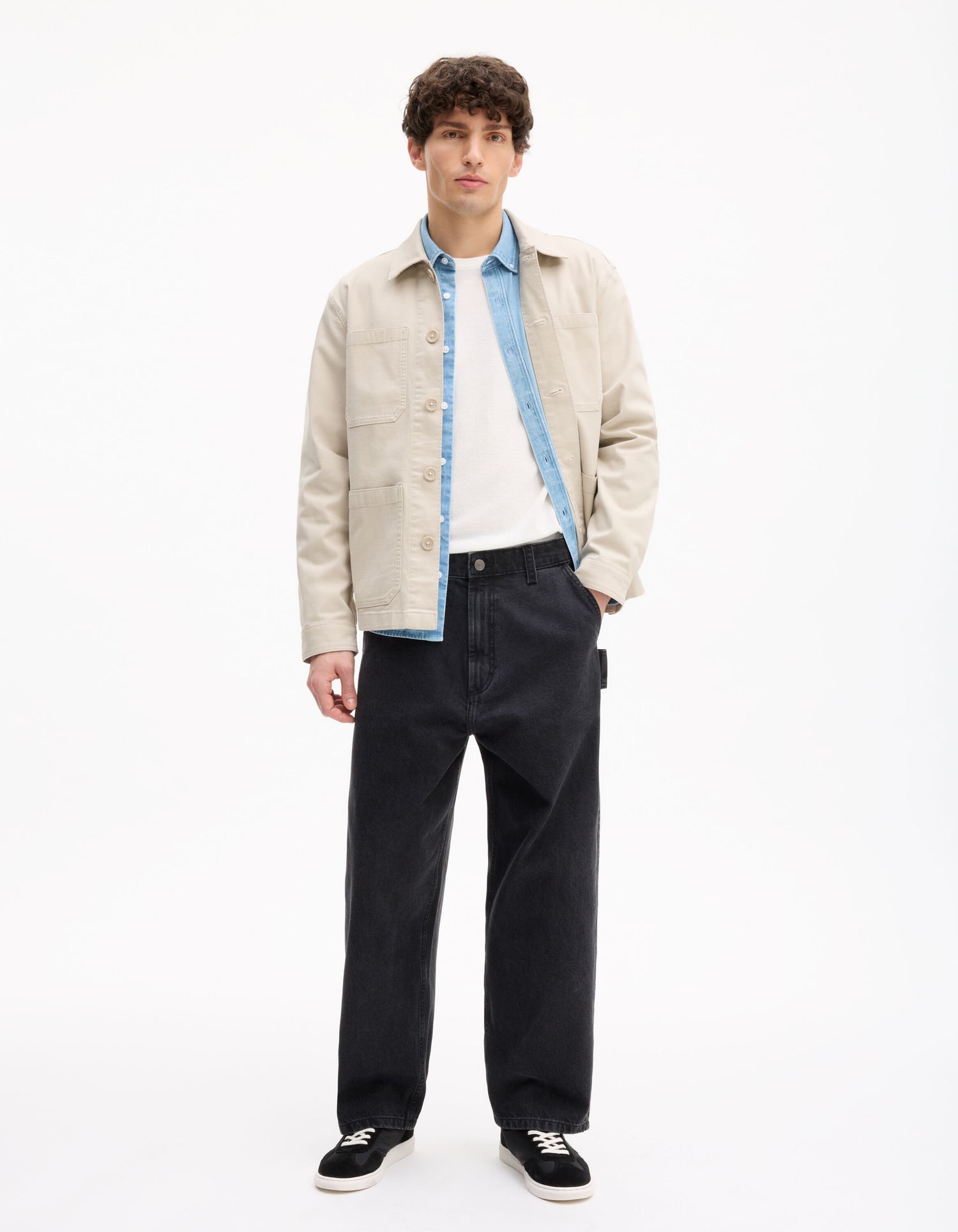 Celio_Blue Regular 100% Cotton Denim Shirt_LADENIM_BLEACH INDIGO_02