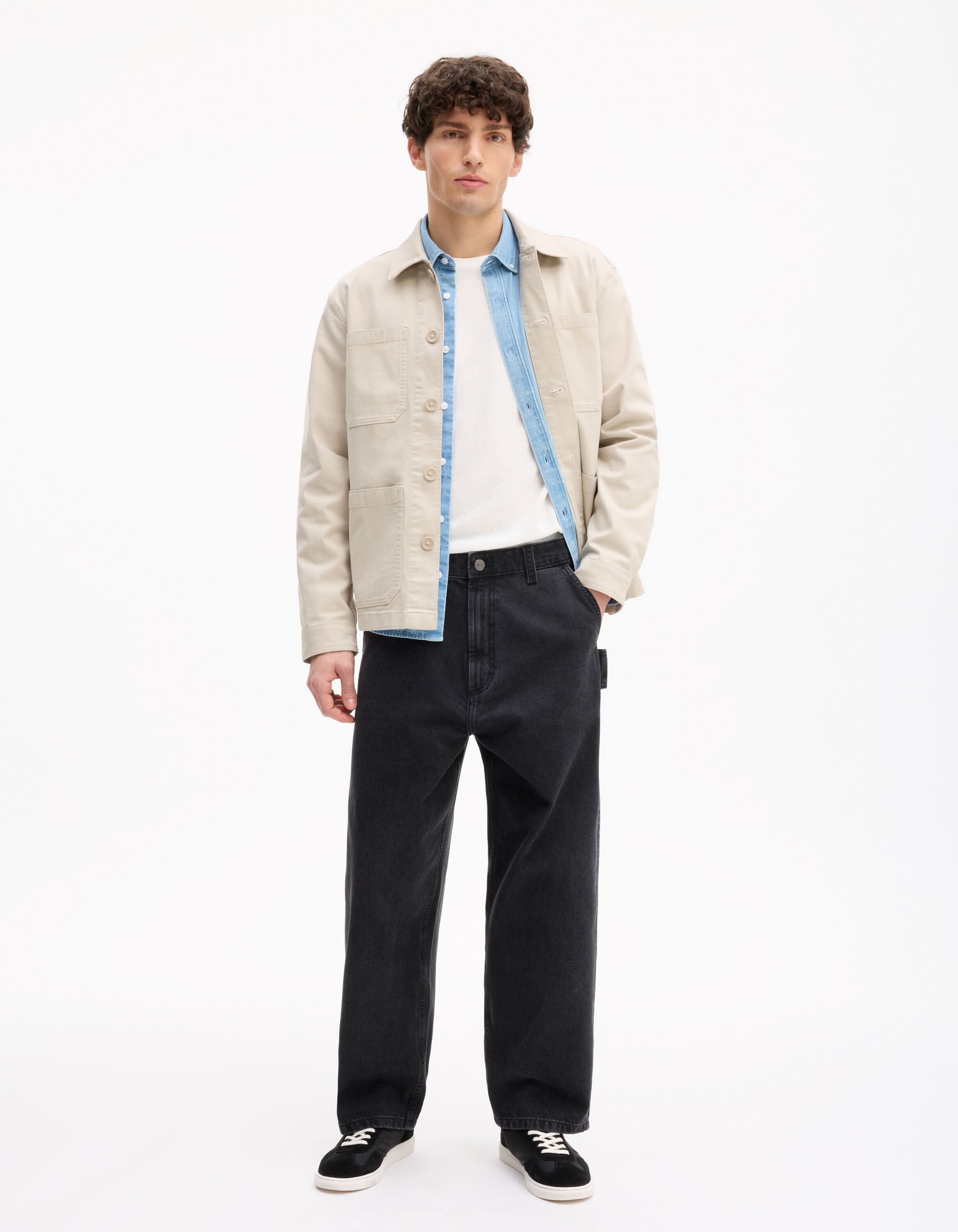 Celio_Blue Regular 100% Cotton Denim Shirt_LADENIM_BLEACH INDIGO_02