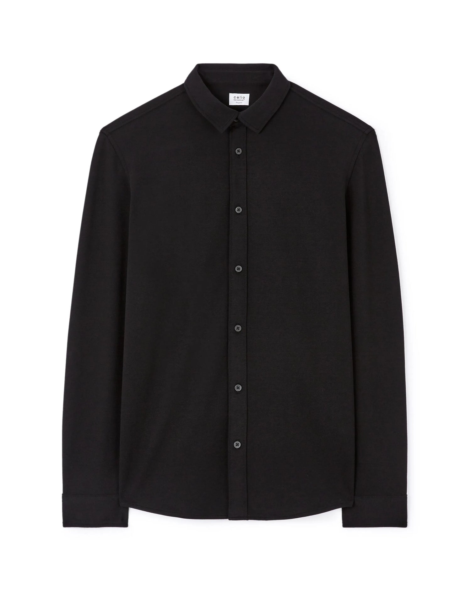 Celio_Black_Regular Jersey Shirt_LAHEM_BLACK_04
