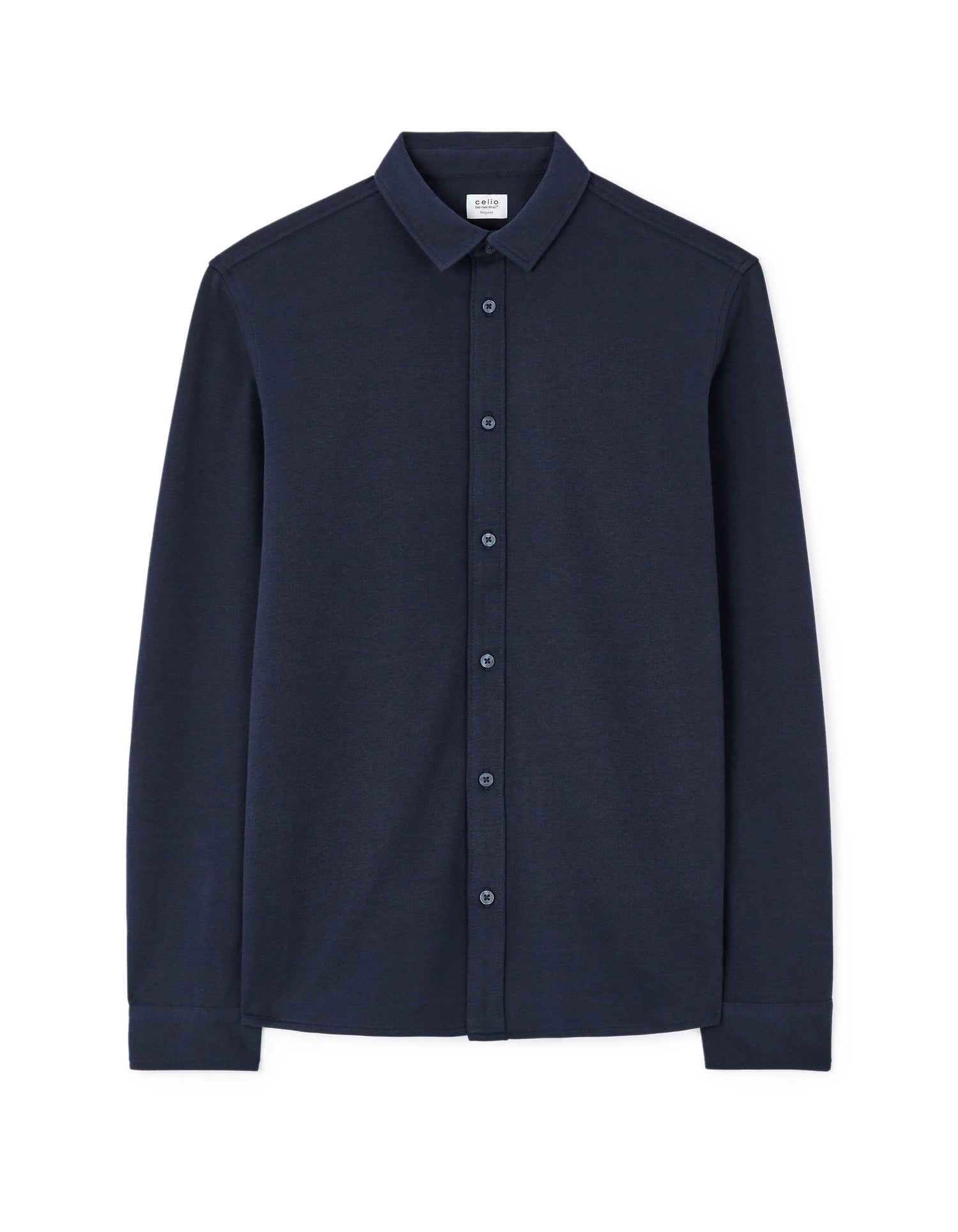 Celio_Navy_Regular Jersey Shirt_LAHEM_NAVY_04