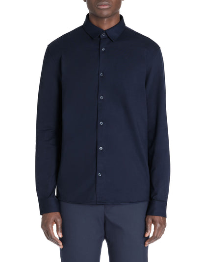 Celio_Regular Casual Stretch Cotton Shirt - Navy_LAJERSEY_NAVY_01