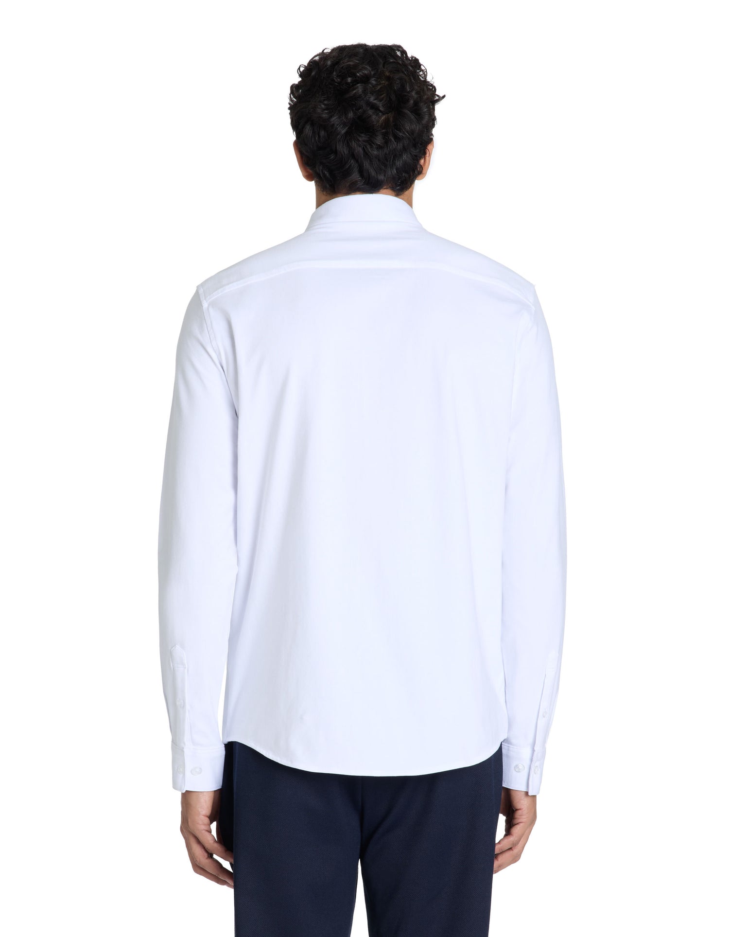 Celio_White Regular Jersey Shirt with French Collar_LAJERSEY_OPTICAL WHITE_03