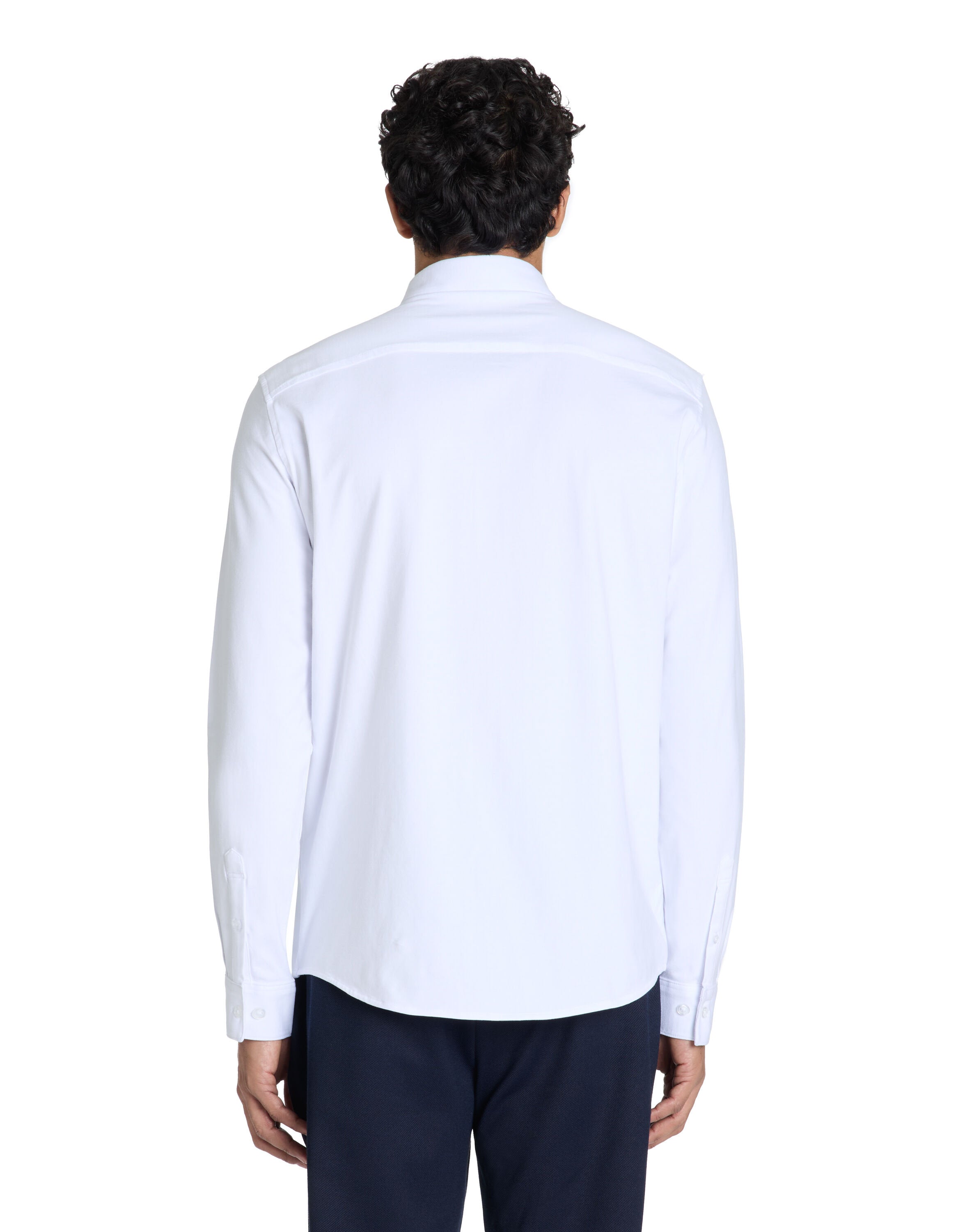 Celio_White Regular Jersey Shirt with French Collar_LAJERSEY_OPTICAL WHITE_03