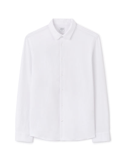 Celio_White Regular Jersey Shirt with French Collar_LAJERSEY_OPTICAL WHITE_04