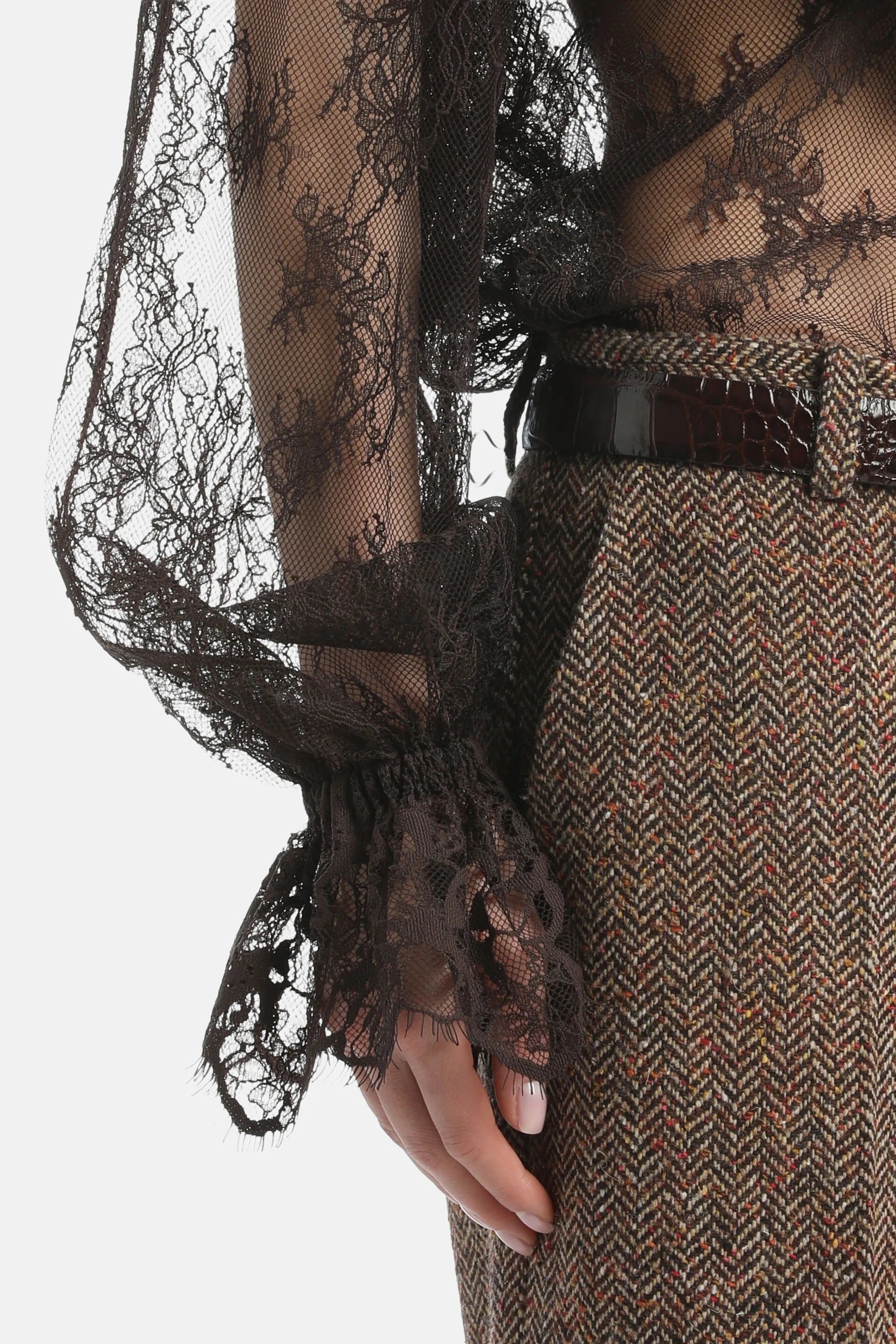 Luisa Spagnoli_Brown_Lancio - Lace Blouse Ð Fashion Show_LANCIO_0993_05