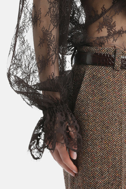 Luisa Spagnoli_Brown_Lancio - Lace Blouse Ð Fashion Show_LANCIO_0993_05
