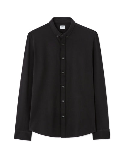 Celio_Black_Regular Pique Cotton Shirt_LAPIC_BLACK_07
