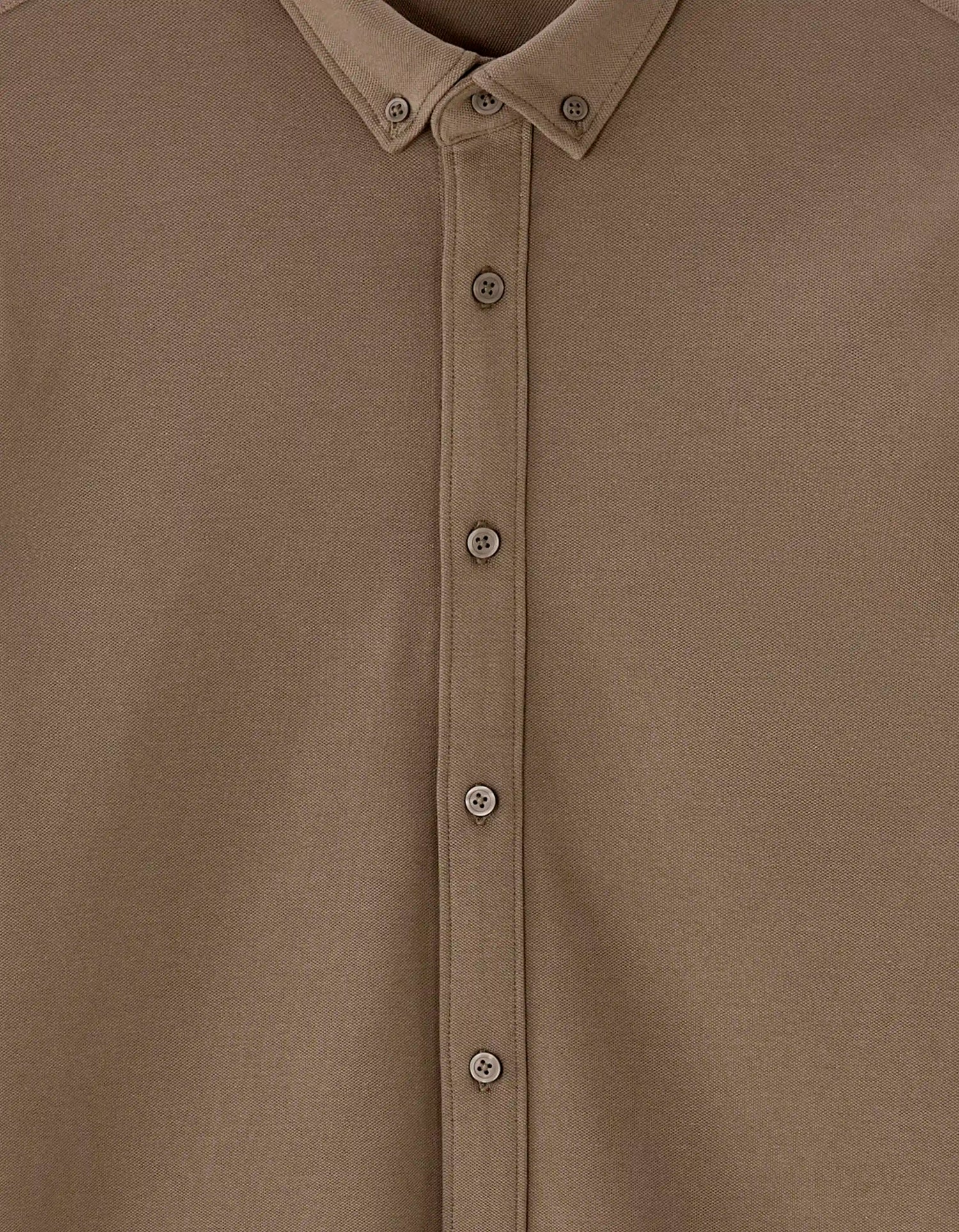 Celio_Marron Clair_Regular Pique Cotton Shirt_LAPIC_MARRON CLAIR_05
