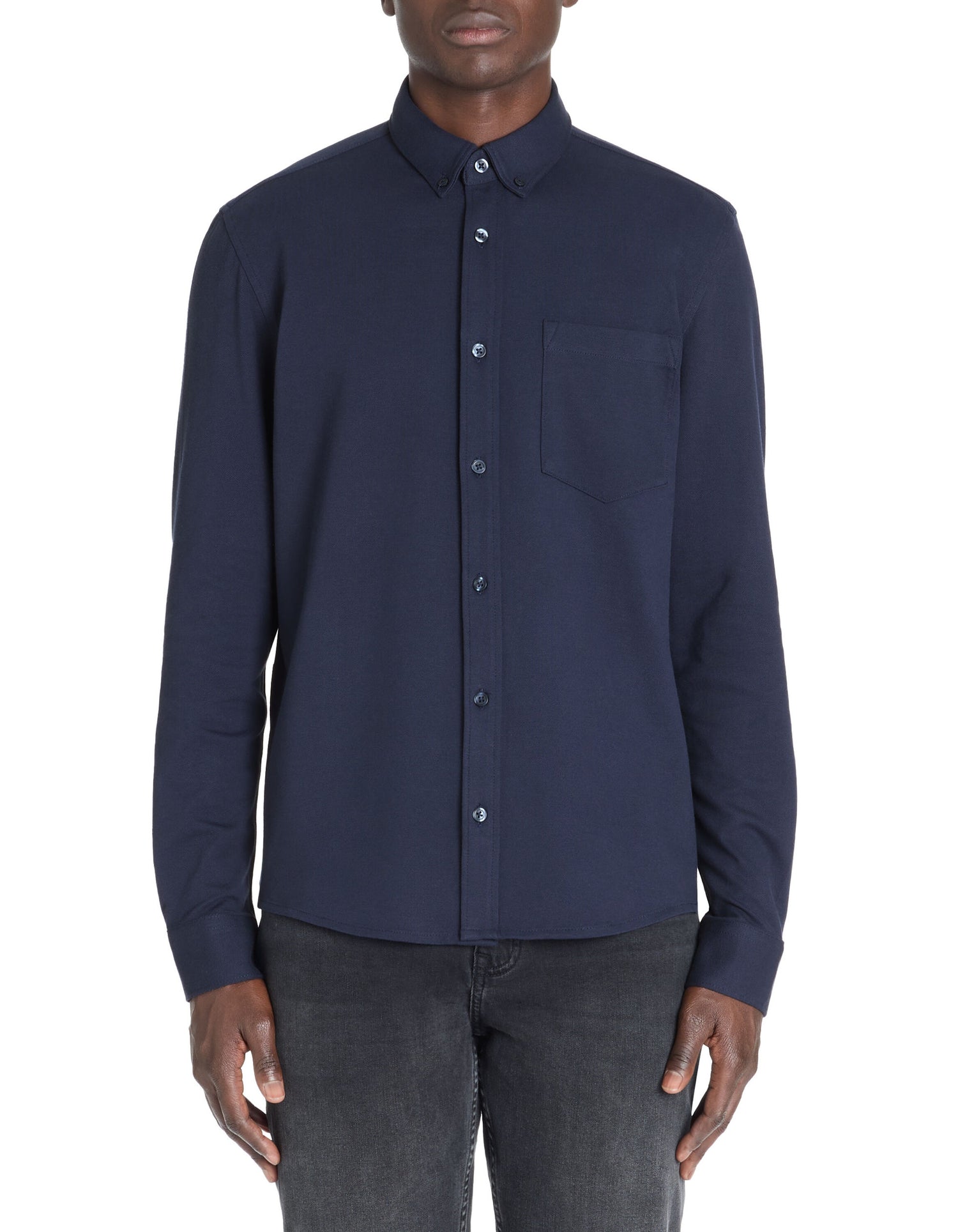 Celio_Navy Regular Stretch Cotton PiquŽ Shirt_LAPIC_NAVY_01