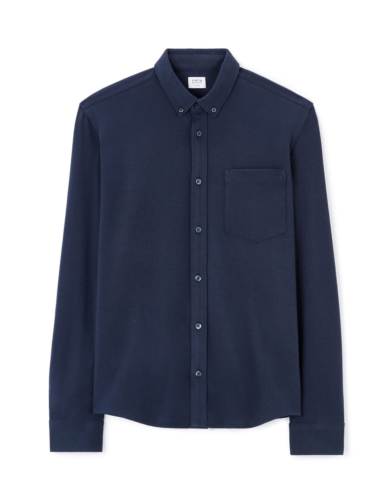 Celio_Navy Regular Stretch Cotton PiquŽ Shirt_LAPIC_NAVY_04
