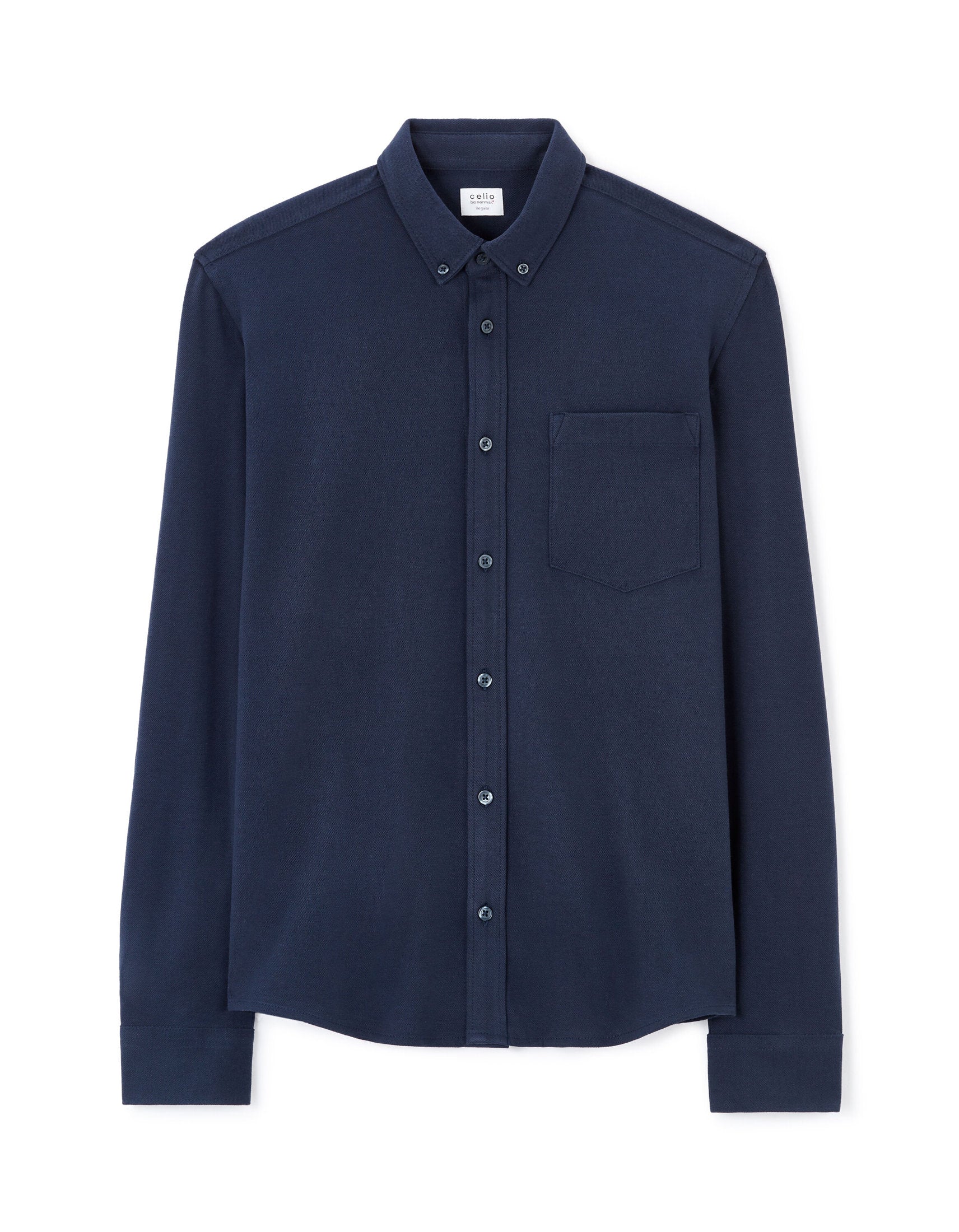 Celio_Navy Regular Stretch Cotton PiquŽ Shirt_LAPIC_NAVY_04