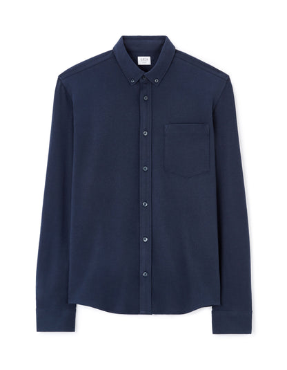 Celio_Navy Regular Stretch Cotton PiquŽ Shirt_LAPIC_NAVY_04