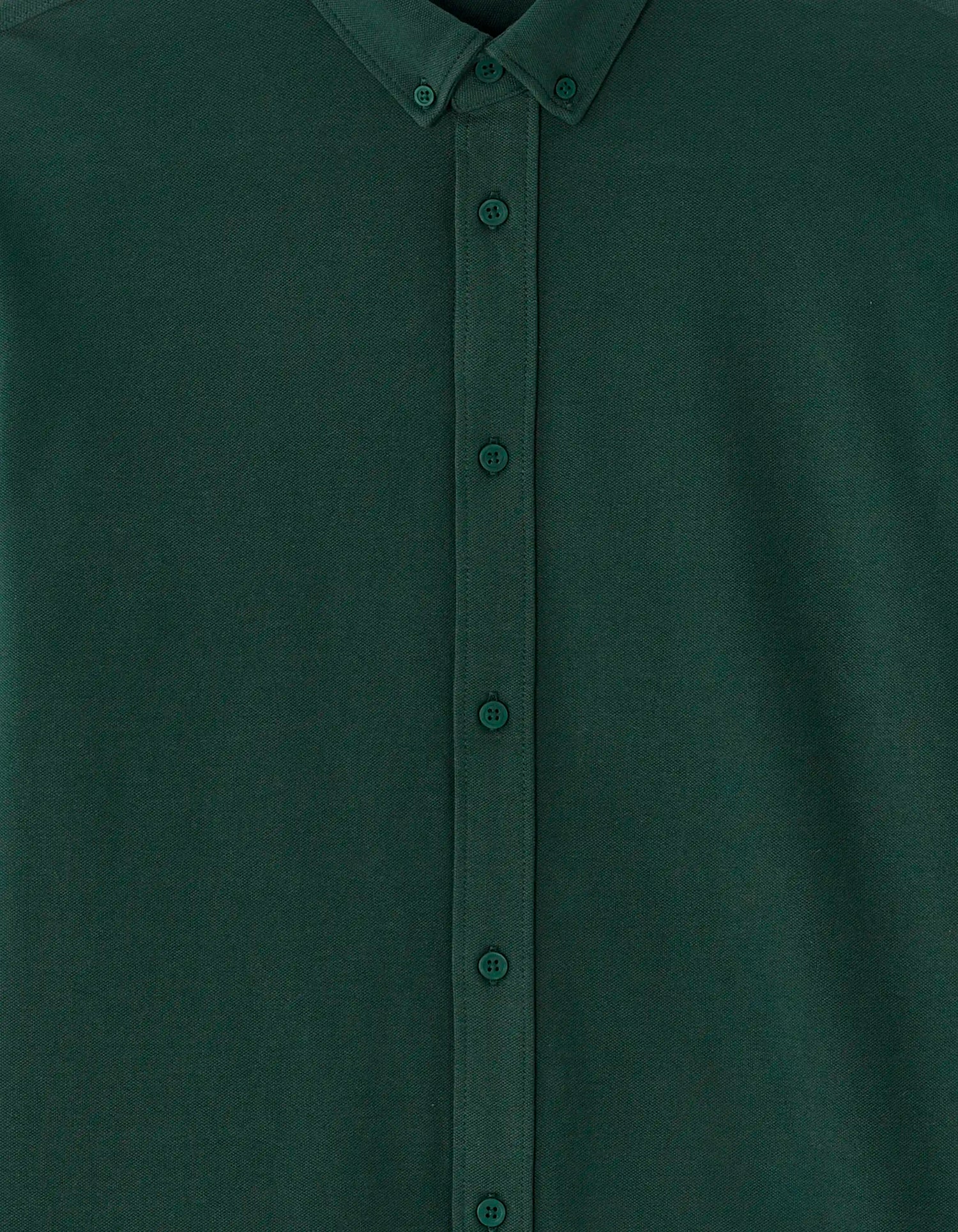 Celio_Vert Fonce_Regular Pique Cotton Shirt_LAPIC_VERT FONCE_05