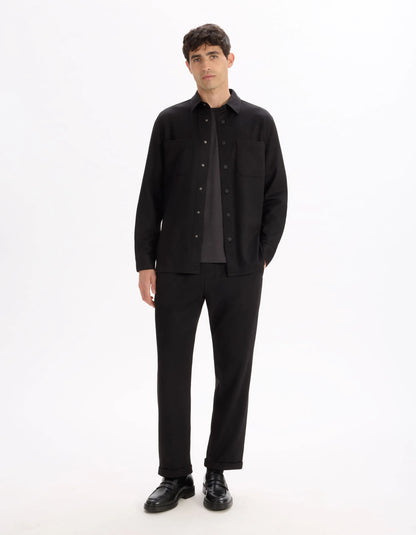 Celio_Black_Textured 2-Pocket Overshirt_LAPOUKI_BLACK_02