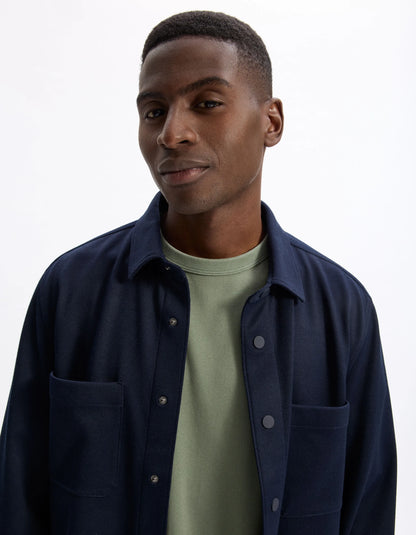 Celio_Navy_Textured 2-Pocket Overshirt_LAPOUKI_NAVY_04