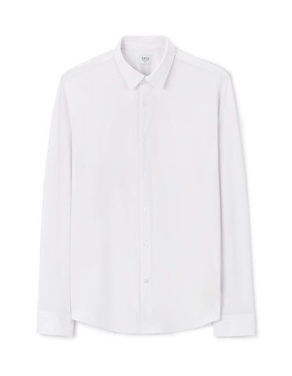 Celio_White Slim Fit Shirt with Stretch French Collar_LASTRET_OPTICAL WHITE_04