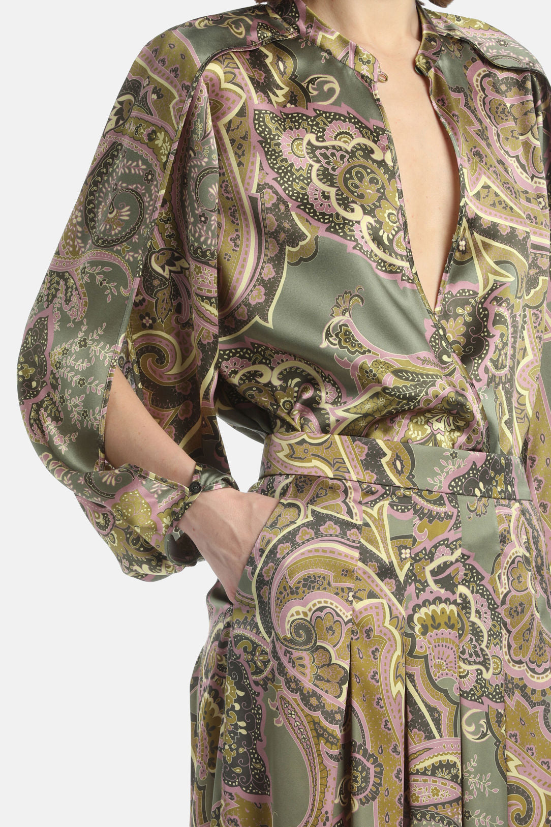 Luisa Spagnoli_Var Verde Rosa_Laterina - Paisley Print Blouse_LATERINA_3982_05