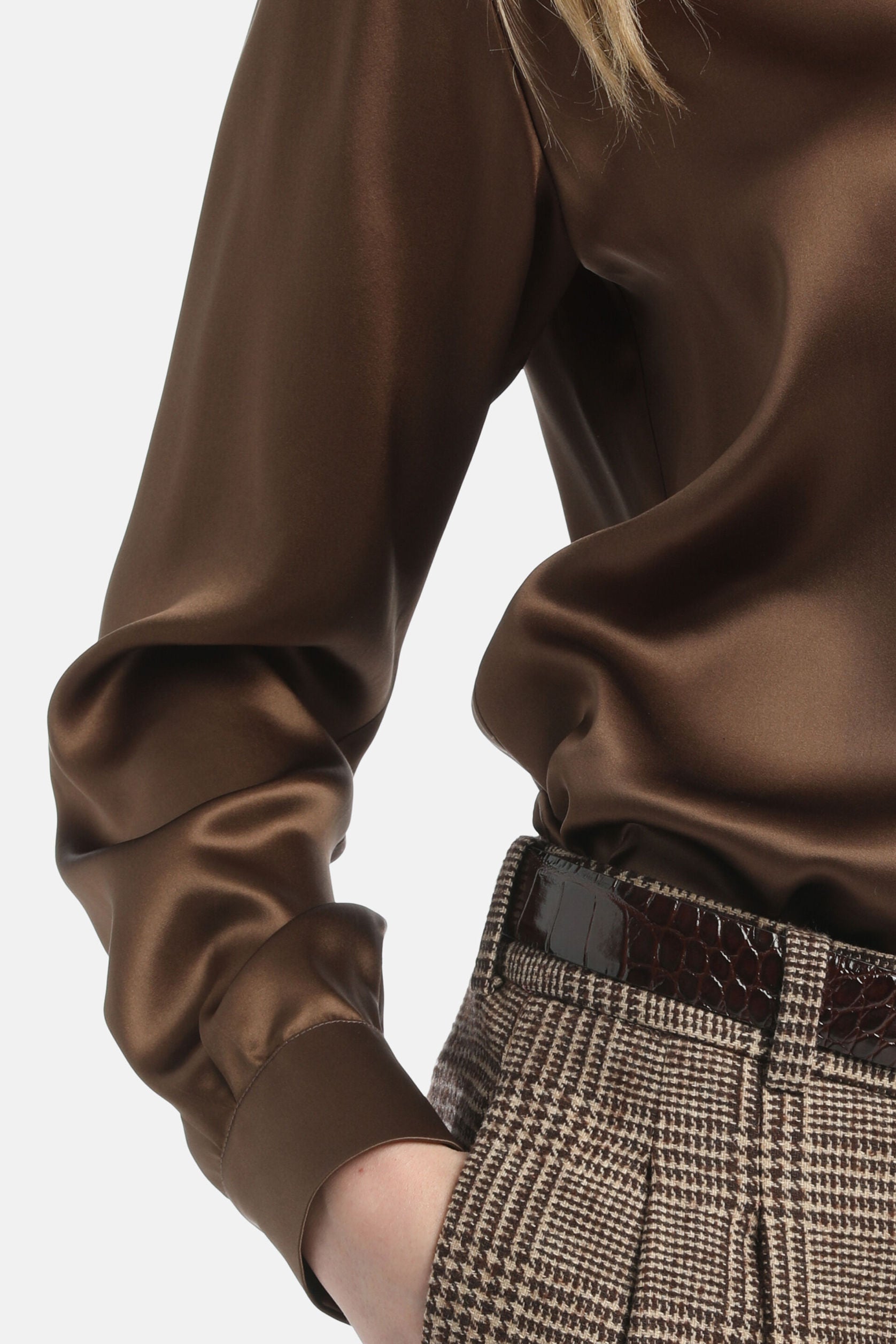 Luisa Spagnoli_Marrone_Latteria - Silk Shirt_LATTERIA_0930_03