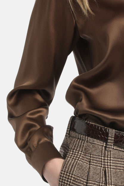 Luisa Spagnoli_Marrone_Latteria - Silk Shirt_LATTERIA_0930_03