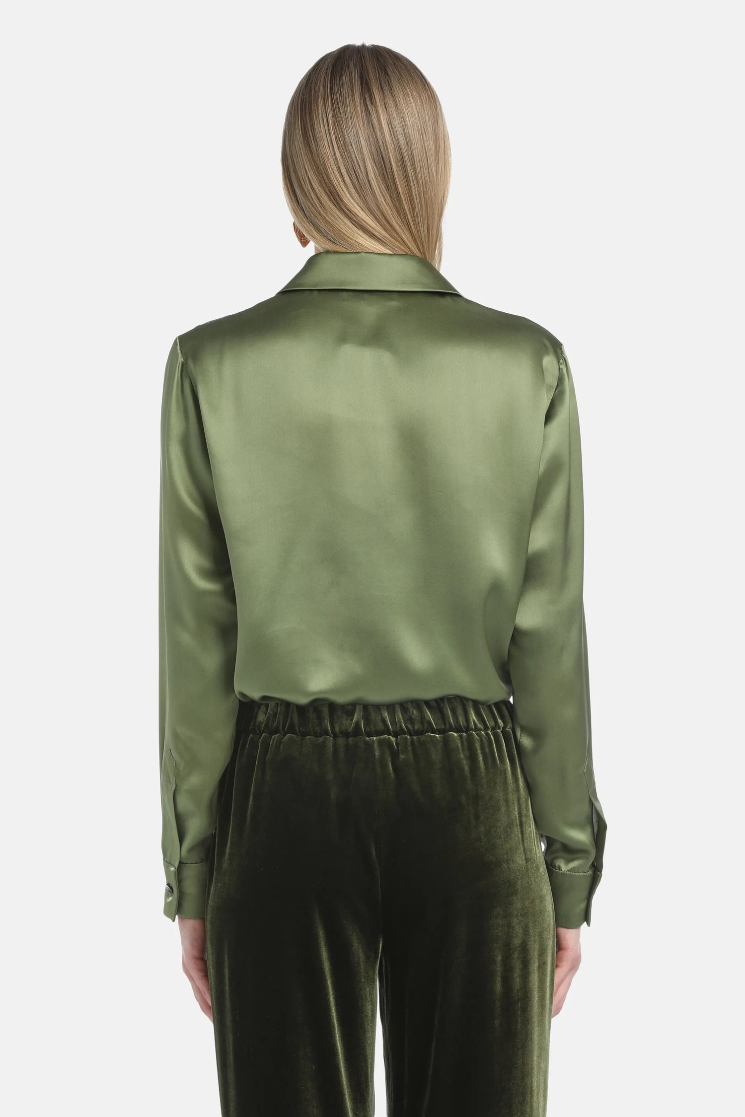 Luisa Spagnoli_Green_Latteria - Silk Shirt_LATTERIA_1712_02