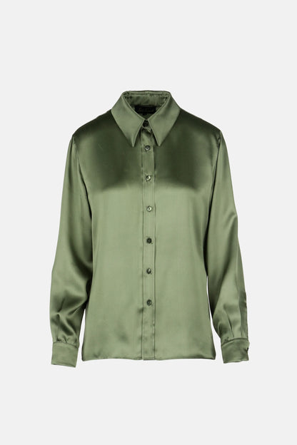 Luisa Spagnoli_Green_Latteria - Silk Shirt_LATTERIA_1712_05
