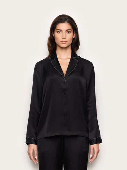 Yamamay_Black_Viscose Satin Shirt with Rhinestone Details Bright Satin_LCDD184001_072_02