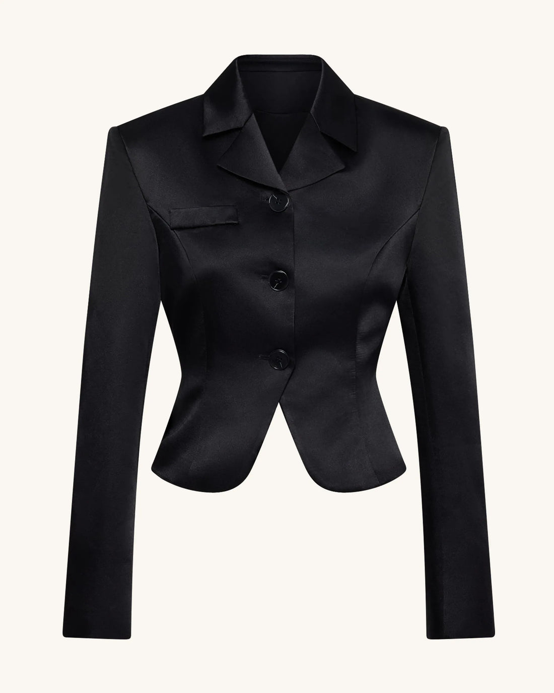 JW PEI_Black_Satin Sculpted Waist Cropped Blazer_LCO103-1_Black_02