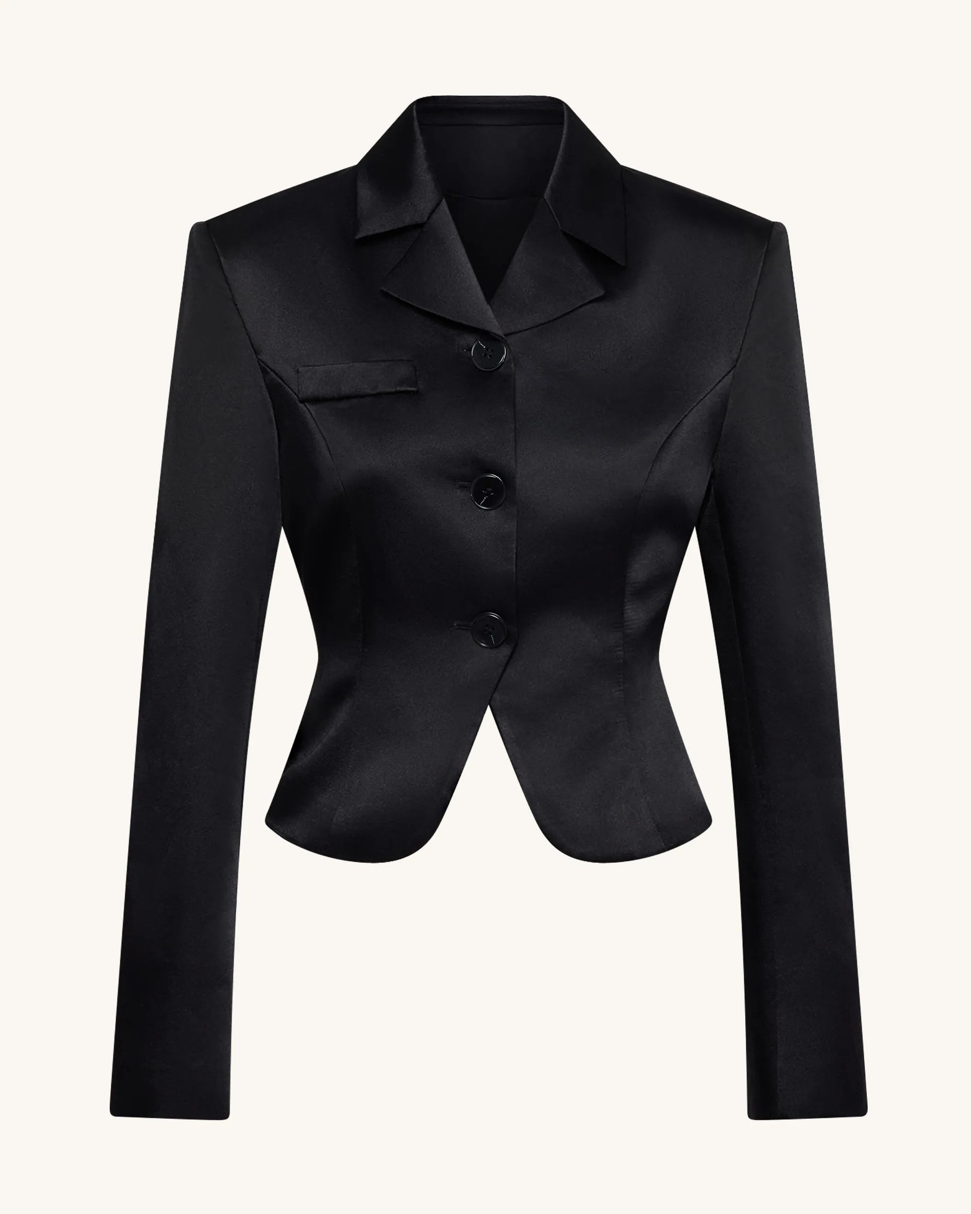 JW PEI_Black_Satin Sculpted Waist Cropped Blazer_LCO103-1_Black_02