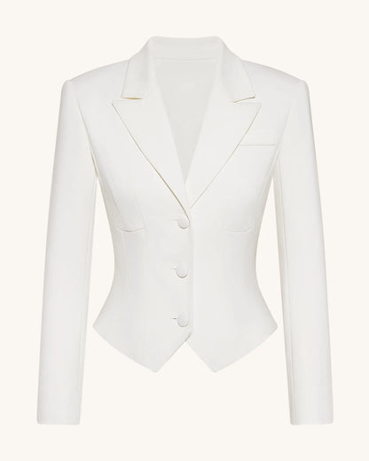 JW PEI_White_Sculpted Waist Cropped Blazer_LCO112-2_White_02