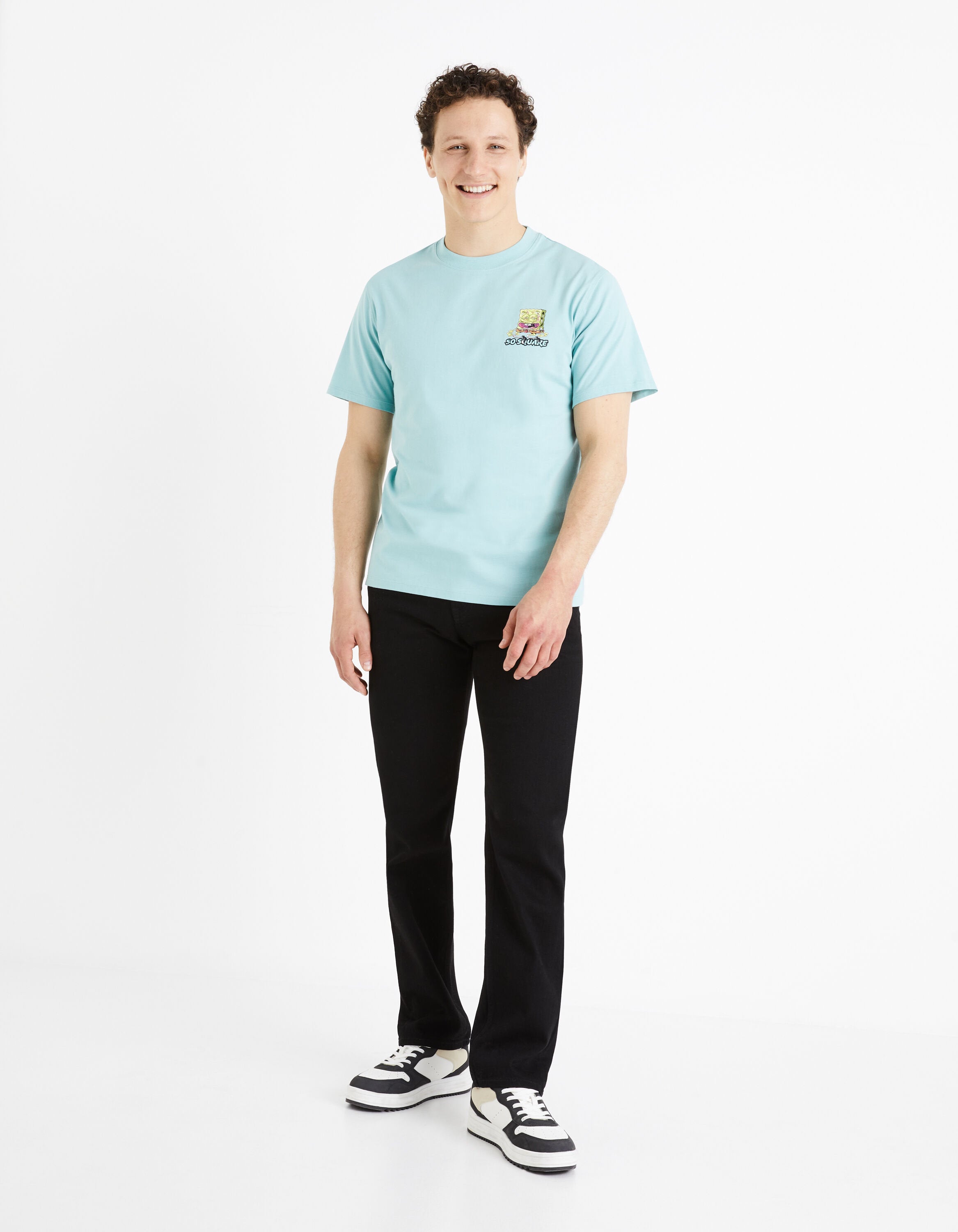 Celio_Spongebob Squarepants Green T-Shirt_LDESPONGE_GREEN_02