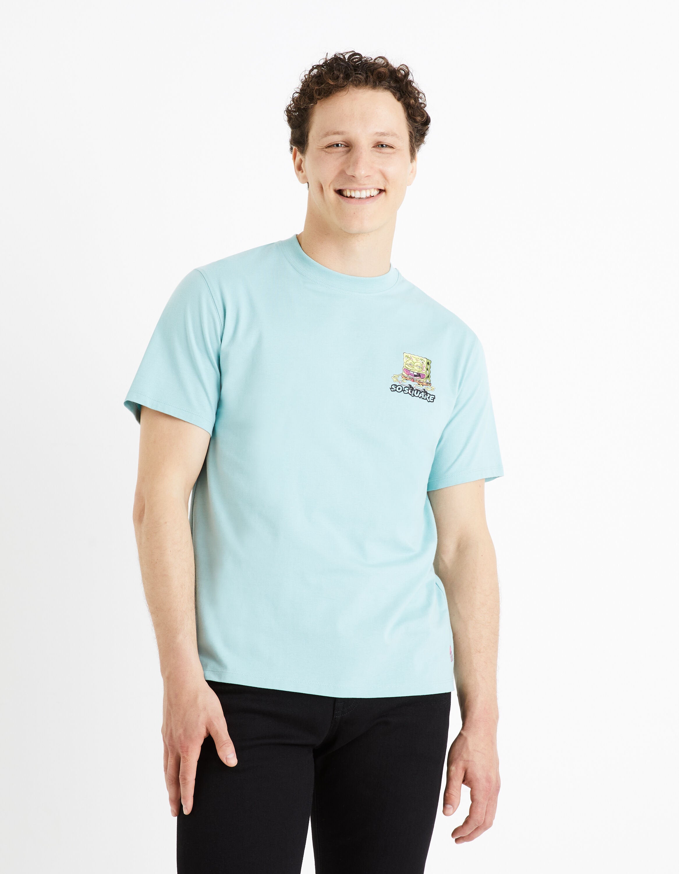 Celio_Spongebob Squarepants Green T-Shirt_LDESPONGE_GREEN_04