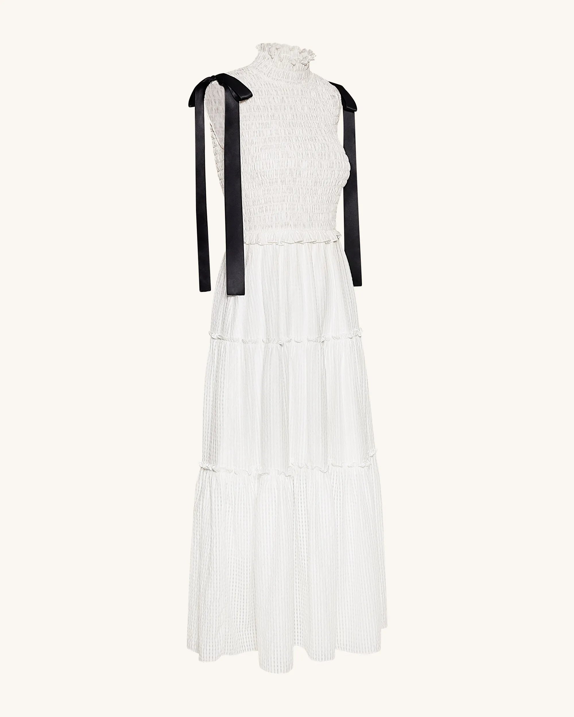JW PEI_White_High-Neck Sleeveless Smocked Three-Tier Maxi Dress_LDS217-2_White_03