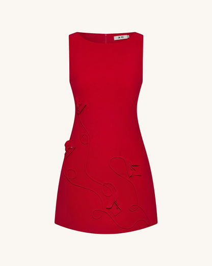 JW PEI_Red_3D Floral-AppliquŽ Sheath Mini Dress_LDS220-4_Red_03