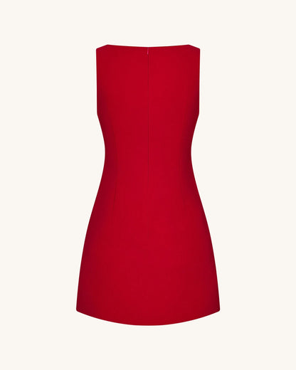 JW PEI_Red_3D Floral-AppliquŽ Sheath Mini Dress_LDS220-4_Red_05