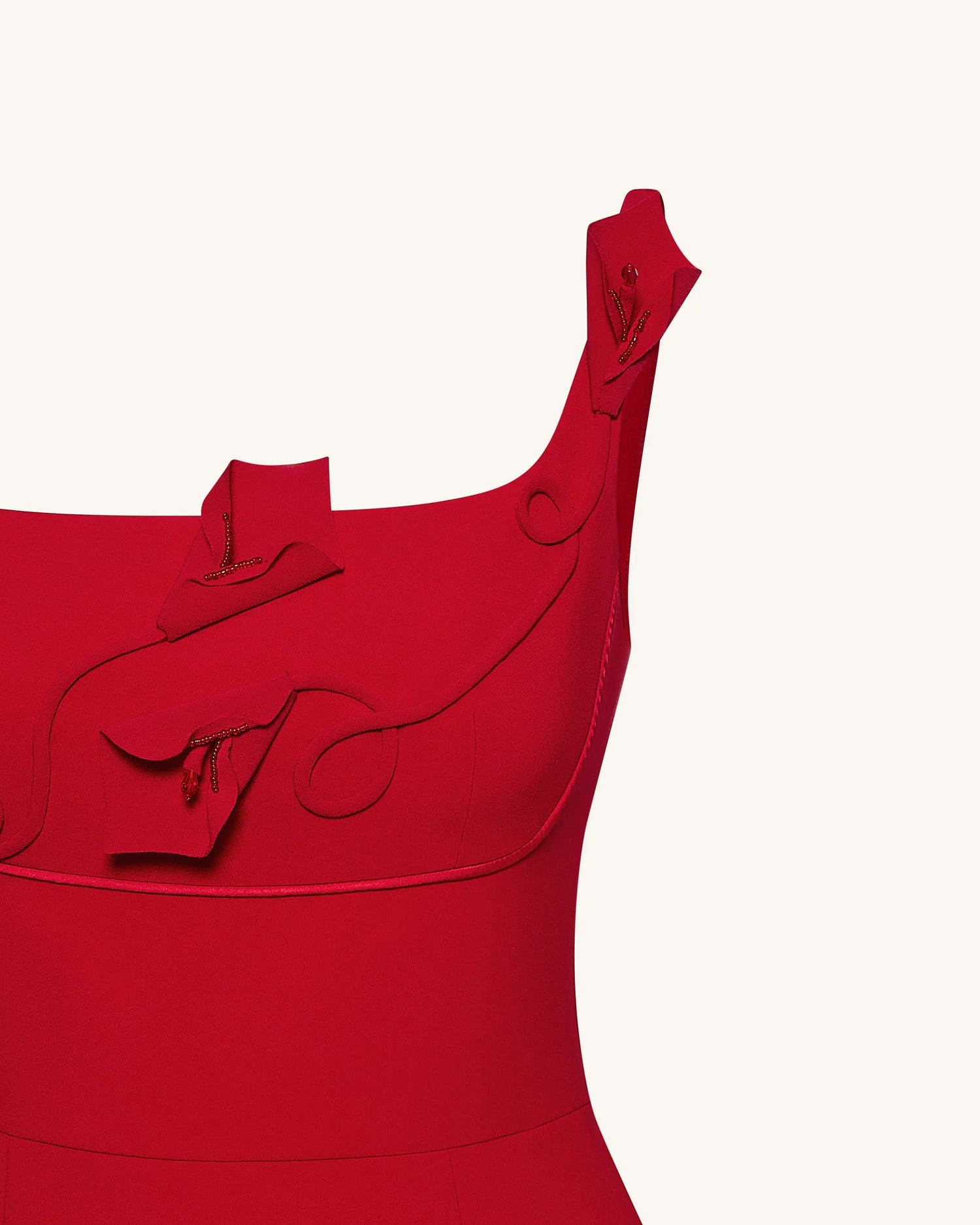 JW PEI_Red_3D Floral AppliquŽ Square-Neck Sheath Midaxi Dress_LDS233-4_Red_06