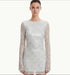 JW PEI White Women Diagonal Sequin Open-Back Long Sleeve Mini Dress  SKU: LDS288-9_White Image 01