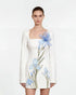 JW PEI White Women 3D Floral Embellished Iris-Print Long Sleeve Mini Dress  SKU: LDS310-2_White Image 01