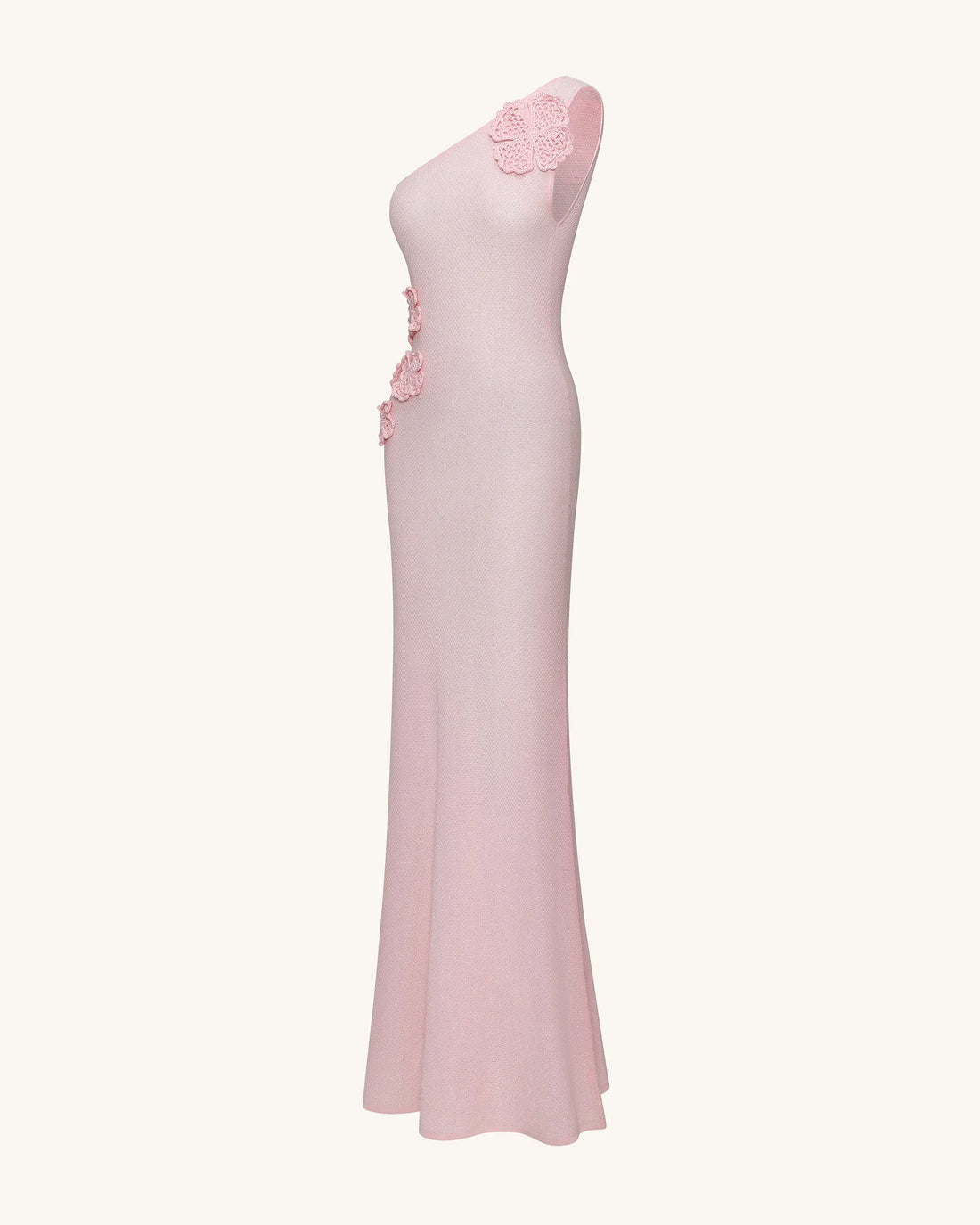 JW PEI Pink Women 3D Floral Embellished One-Shoulder Maxi Gown  SKU: LDS313-4_Pink Image 02