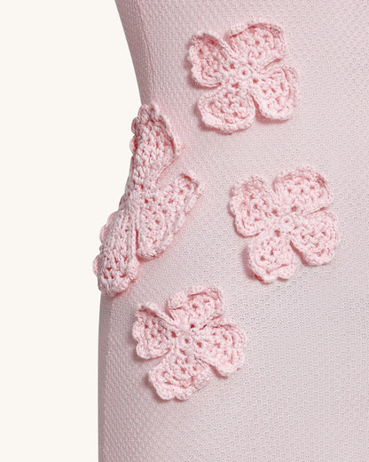 JW PEI Pink Women 3D Floral Embellished One-Shoulder Maxi Gown  SKU: LDS313-4_Pink Image 04