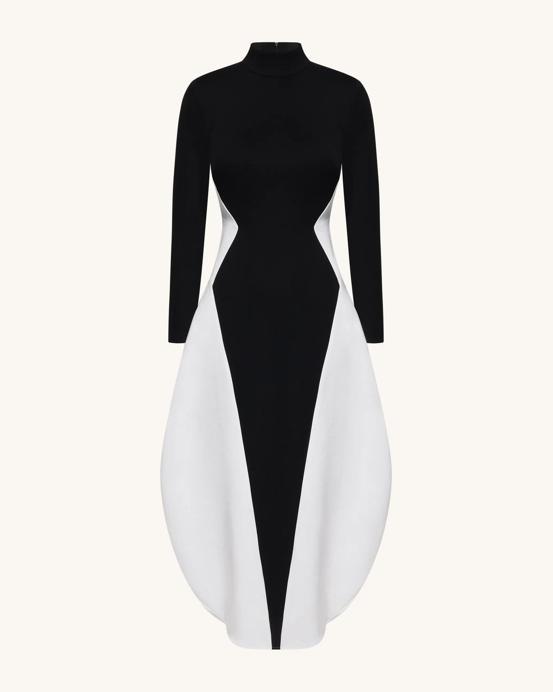 JW PEI Black Women Monochrome Paneled Long-Sleeve Maxi Dress  SKU: LDS335-1_Black Image 02