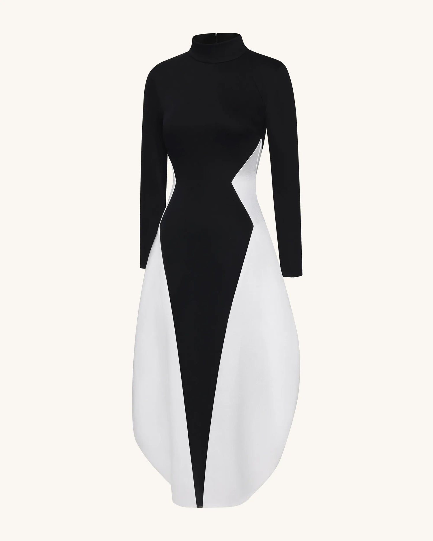 JW PEI Black Women Monochrome Paneled Long-Sleeve Maxi Dress  SKU: LDS335-1_Black Image 03