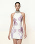 JW Pei White Women Jeweled Halter Iris Motif Dress SKU: LDS386-2_White Image 01