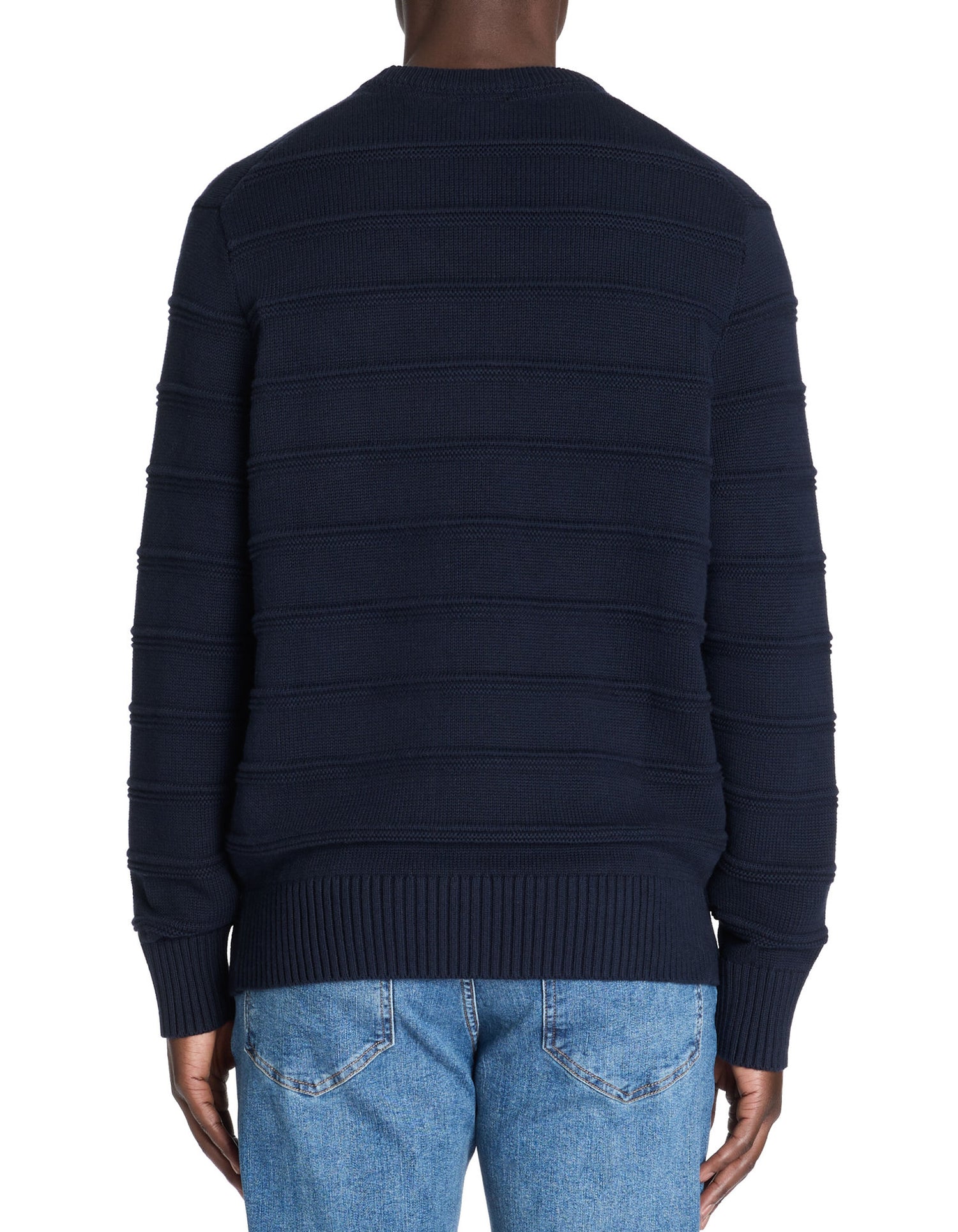 Celio_Navy Blue 100% Cotton Round-Neck Sweater_LEAARON_NAVY_03