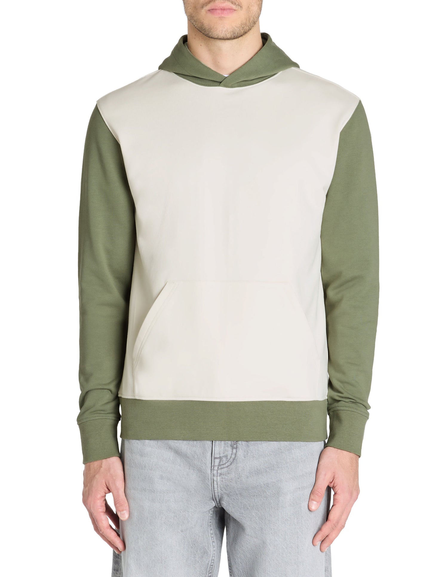 Celio_Green Regular Hooded Sweatshirt 100% Cotton_LEBICLO_SAUGE_02